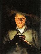 Mann mit brennender Kerze von Nachfolger Godfried Schalcken